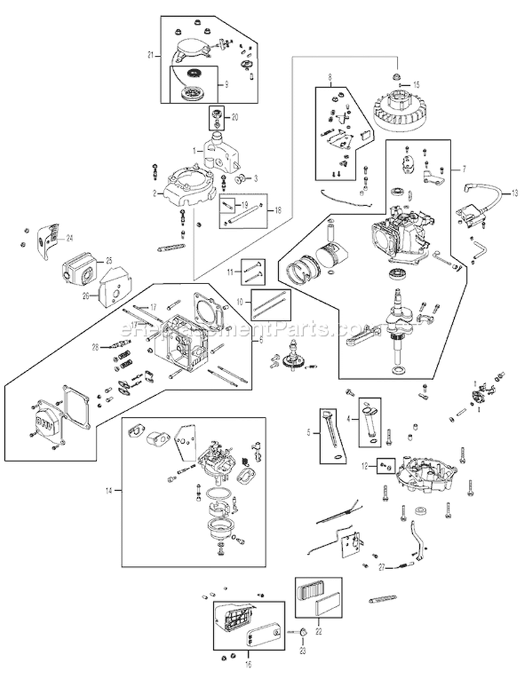 Page B Diagram and Parts List for 12A-26MC755 2006 Yard Man Lawn Mower